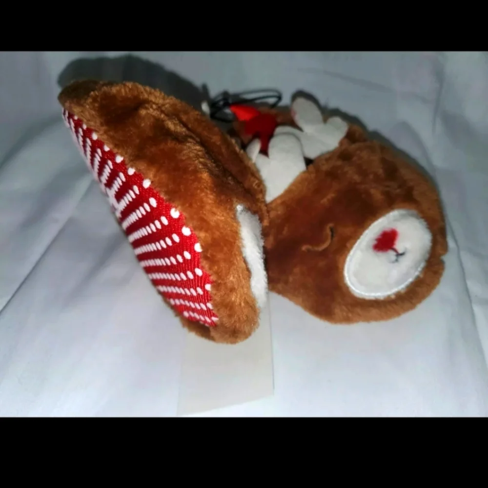 :* New baby Infant boy girl Unisex Christmas House Slippers reindeer Size 3